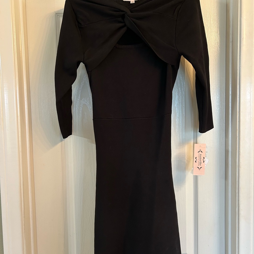 Nanette Lepore Black Asymmetrical Bodycon Dress